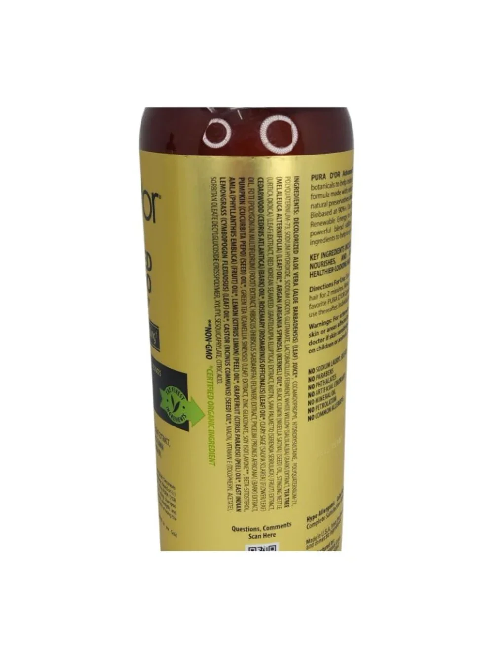 Pura Dor Advanced Shampoo Jumbo 33.8oz Reduces Hair Thinning Volumizes 2 Pack